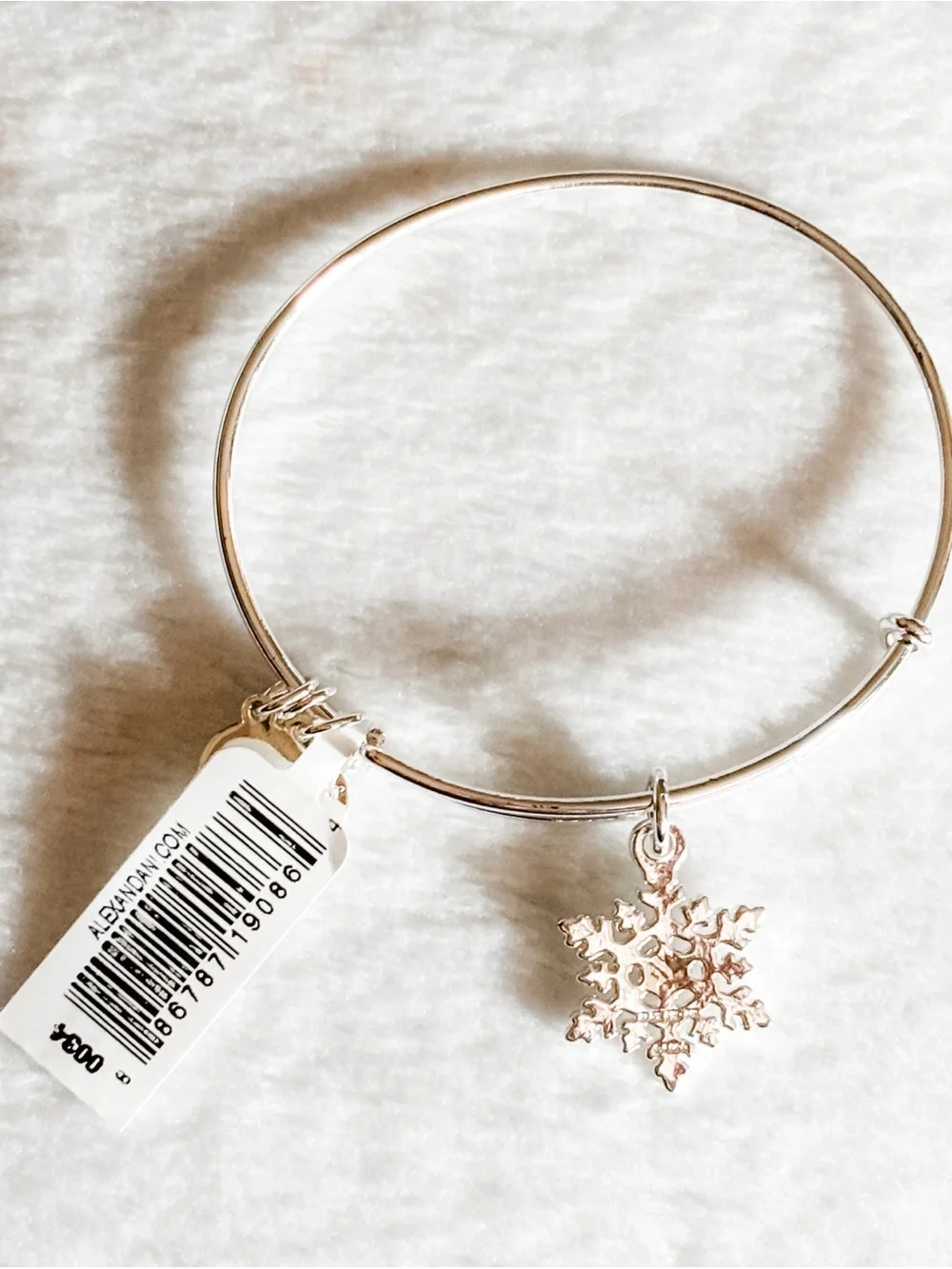 NWT! Alex and Ani Crystal Infusion Snowflake Bangle Bracelet - Silver